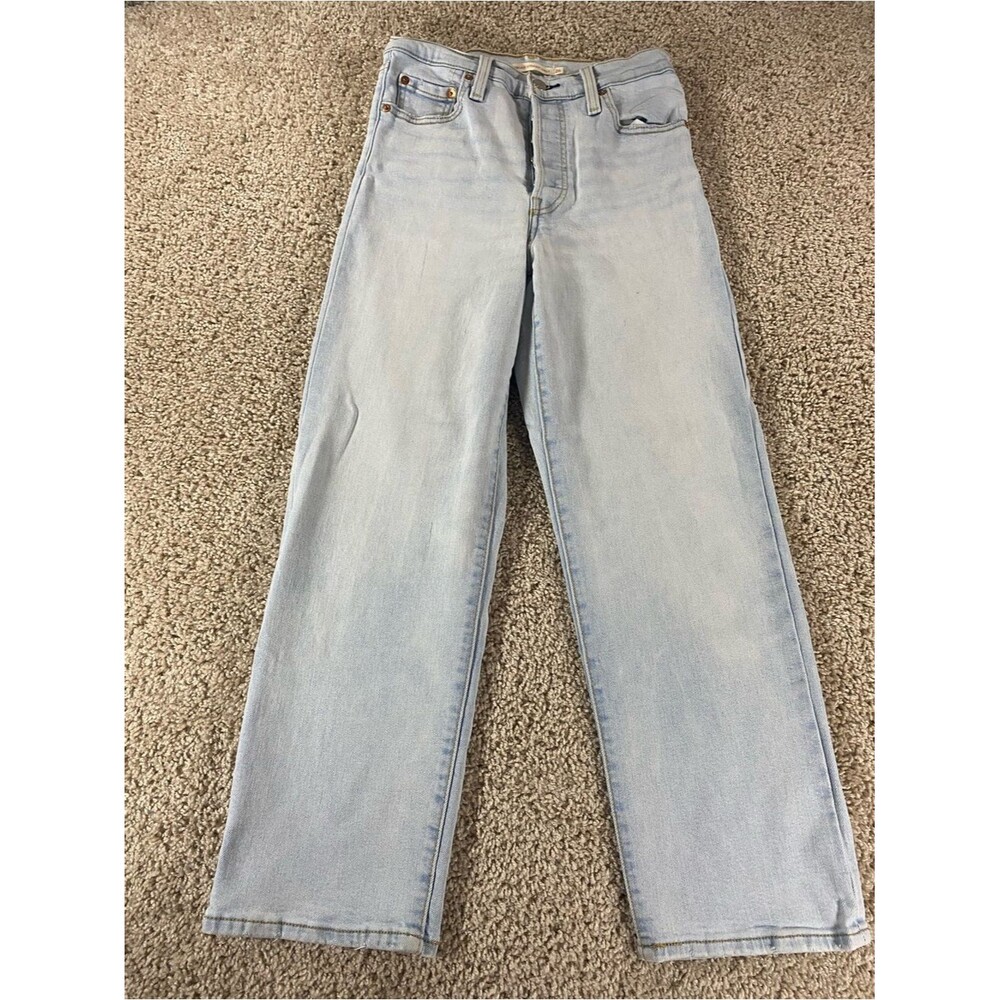 Levi's Size 26 Ribcage Straight Ankle Denim Light Wash Jean Fall Storm